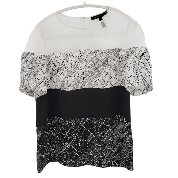 5/15 BCBGMAXAZRIA black and white slinky top - Picture 1 of 7
